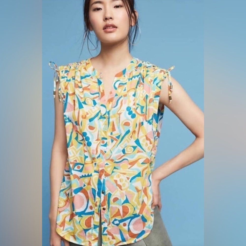 Danielle Kroll x Anthropologie Brooklynite Buttondown Sz L